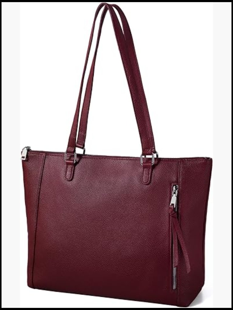 Genuine Leather Tote Bag Large Satchel Handbag Work Professional Chic Classic